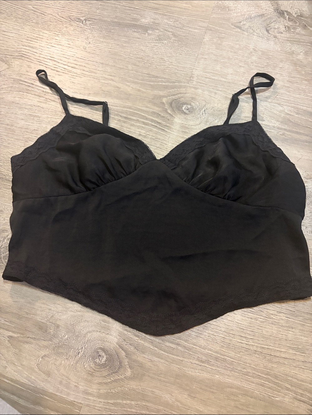 wild fable Black Lace-Trim Camisole Top